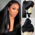 Human Hair Wigs 18 inch 360 Lace Wigs Natural Color 150% Density Straight Hair Lace Wig