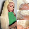 Human Hair Wigs Lace Front Wigs Blonde Color 180% Density Straight Hair Lace Wig