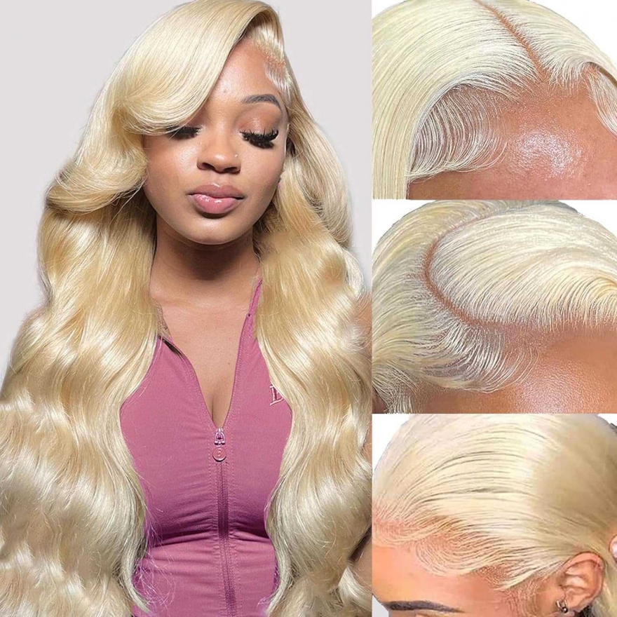 Human Hair Wigs Lace Front Wigs Blonde Color 150% Density Body Wave Hair Wigs