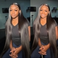 Human Hair Wigs 22 inch HD Lace Front Wigs Natural Color Straight Hair Lace Wig
