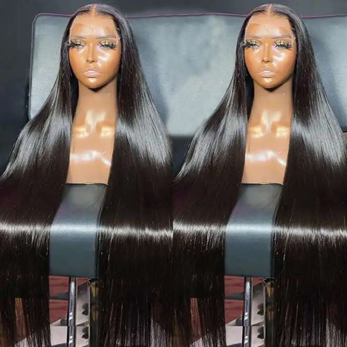 Human Hair Wigs 30 inch HD Lace Front Wigs Natural Color 200% Density Straight Hair Lace Wig
